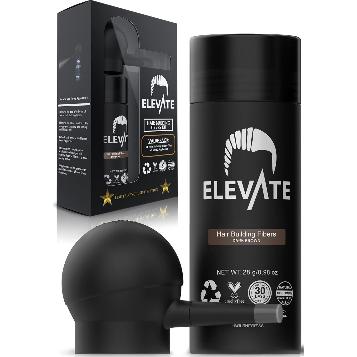 ELEVATE Kit Perfeccionamiento Cabello 2-en-1 | Fibras y Spray