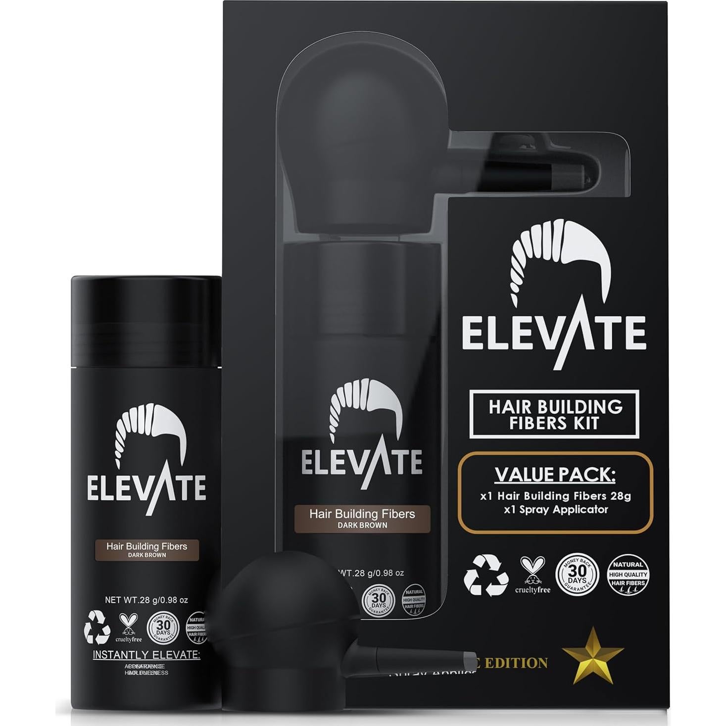 ELEVATE Kit Perfeccionamiento Cabello 2-en-1 | Fibras y Spray