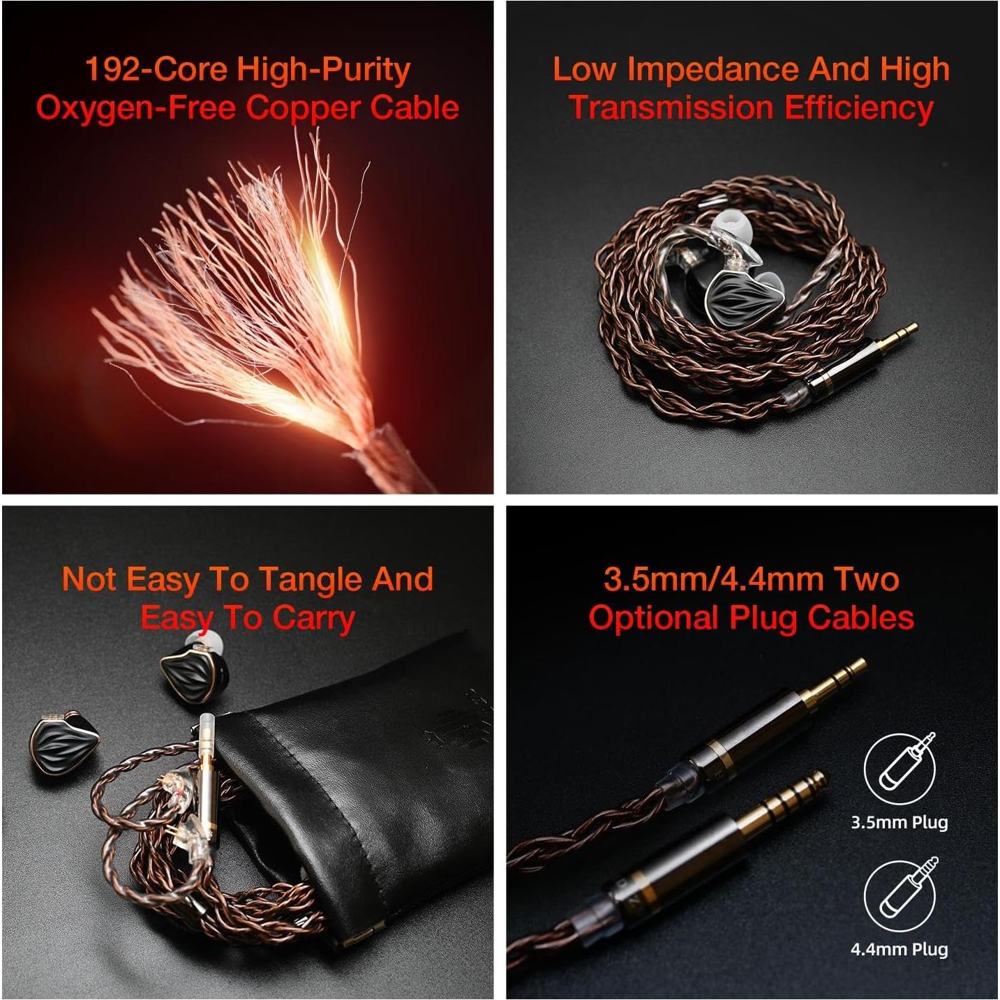 Auriculares In-Ear Hidizs MS3 2BA+1DD HiFi 3.5mm Negro