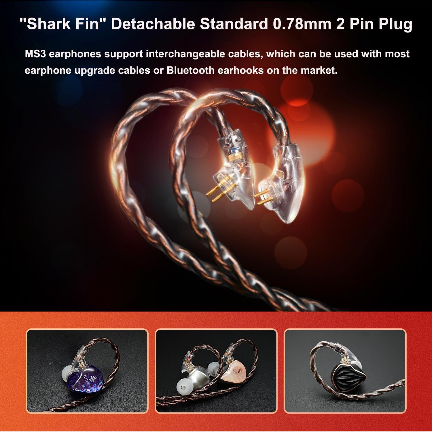 Auriculares In-Ear Hidizs MS3 2BA+1DD HiFi 3.5mm Negro