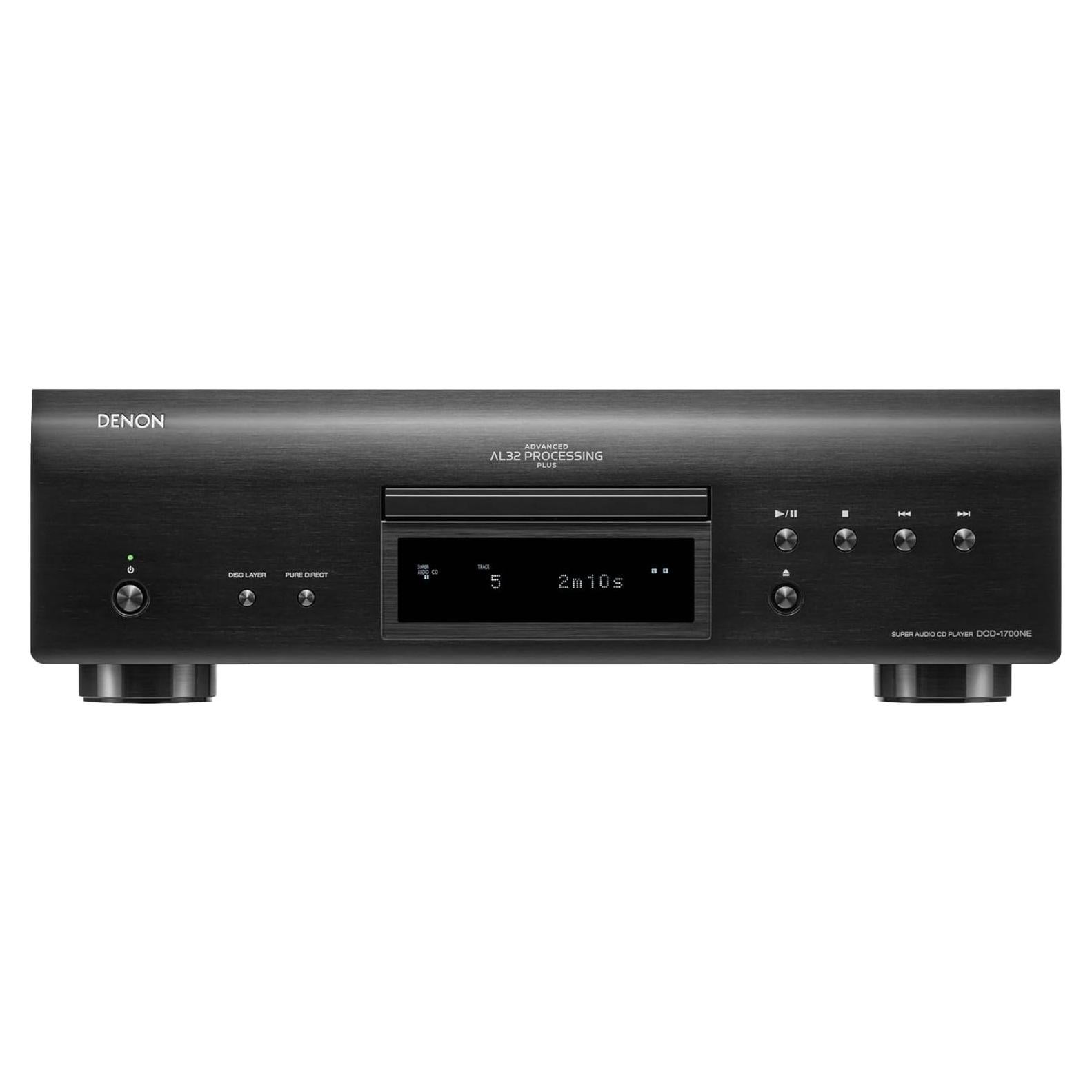 Reproductor SACD Denon DCD-1700NE, Audio 192 kHz/32 bits, Negro
