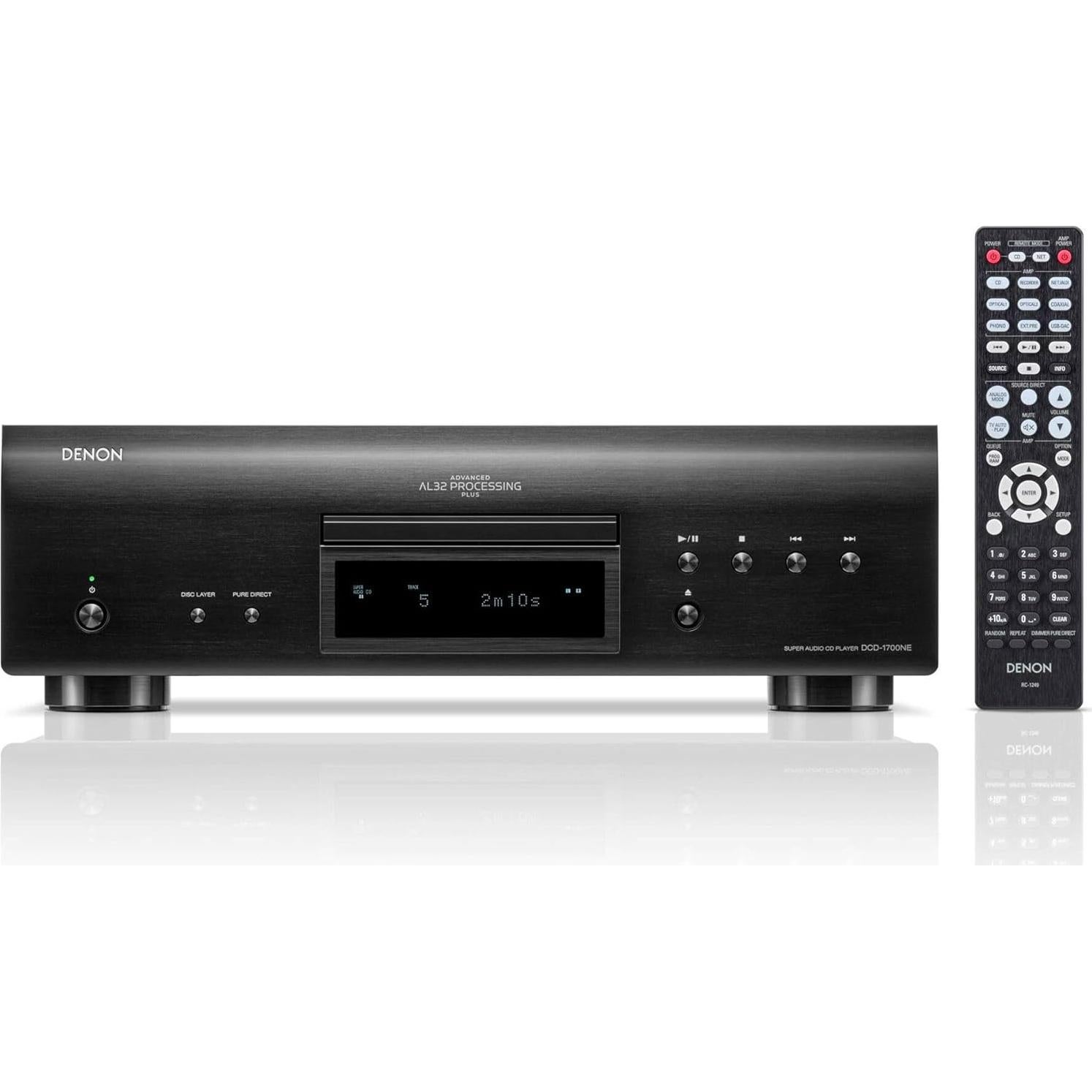 Reproductor SACD Denon DCD-1700NE, Audio 192 kHz/32 bits, Negro