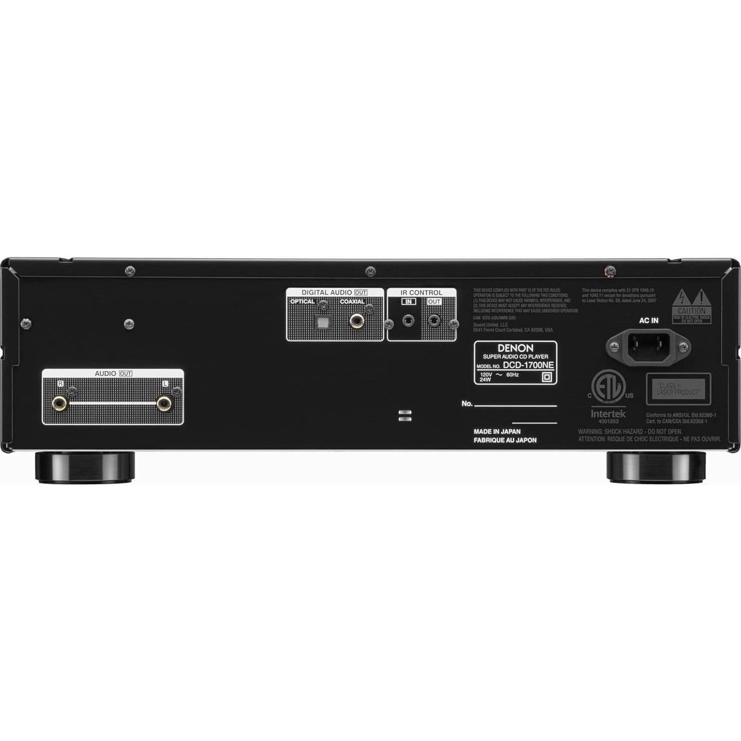 Reproductor SACD Denon DCD-1700NE, Audio 192 kHz/32 bits, Negro
