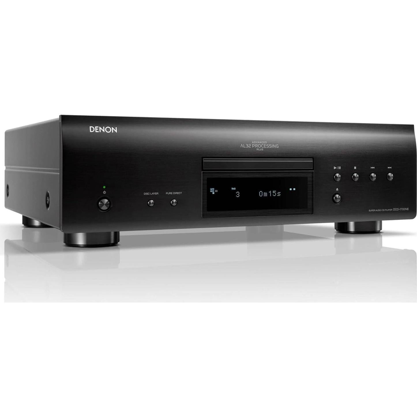 Reproductor SACD Denon DCD-1700NE, Audio 192 kHz/32 bits, Negro