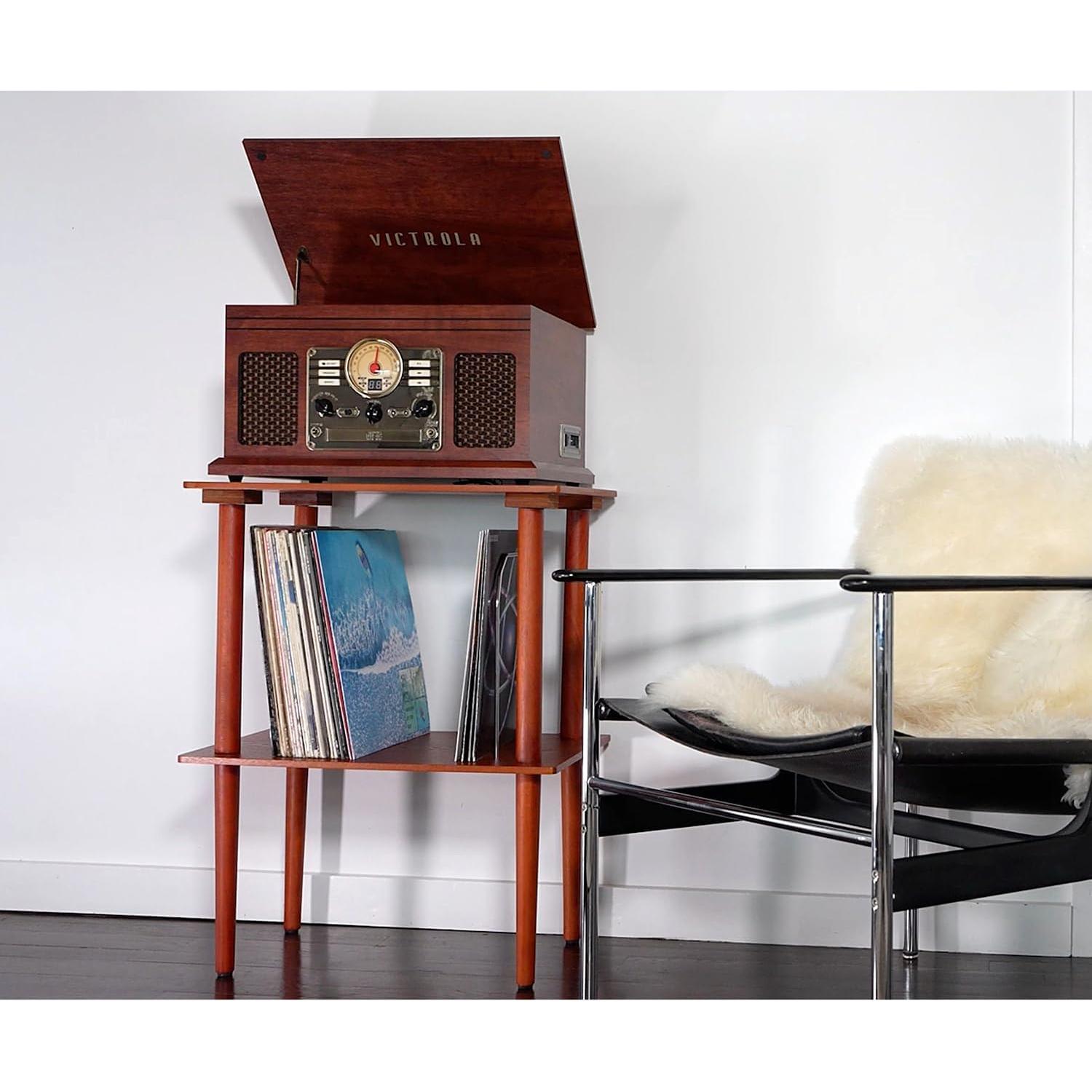 Soporte de Registro de Madera Victrola - Almacena 50 Discos