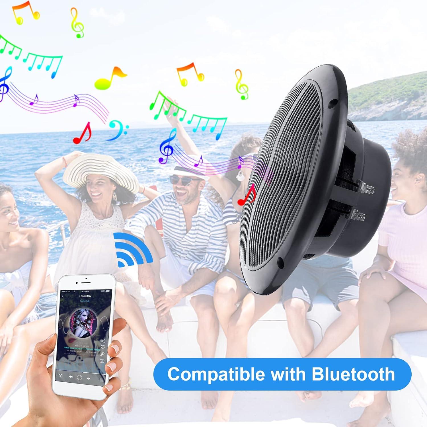 Altavoces Marinos Bluetooth Herdio HMS-6005 6.5" 120W Par Negro