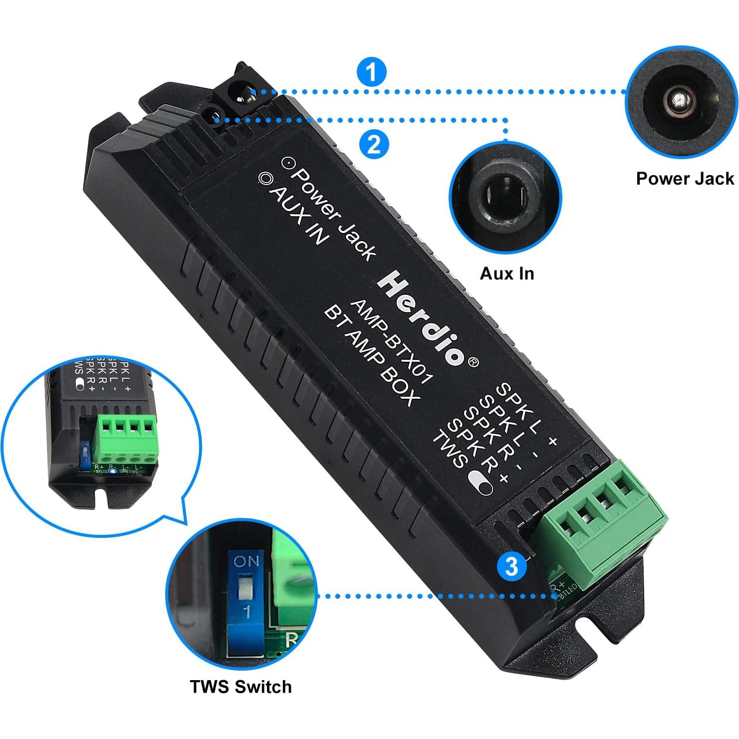 Altavoces Marinos Bluetooth Herdio HMS-6005 6.5" 120W Par Negro