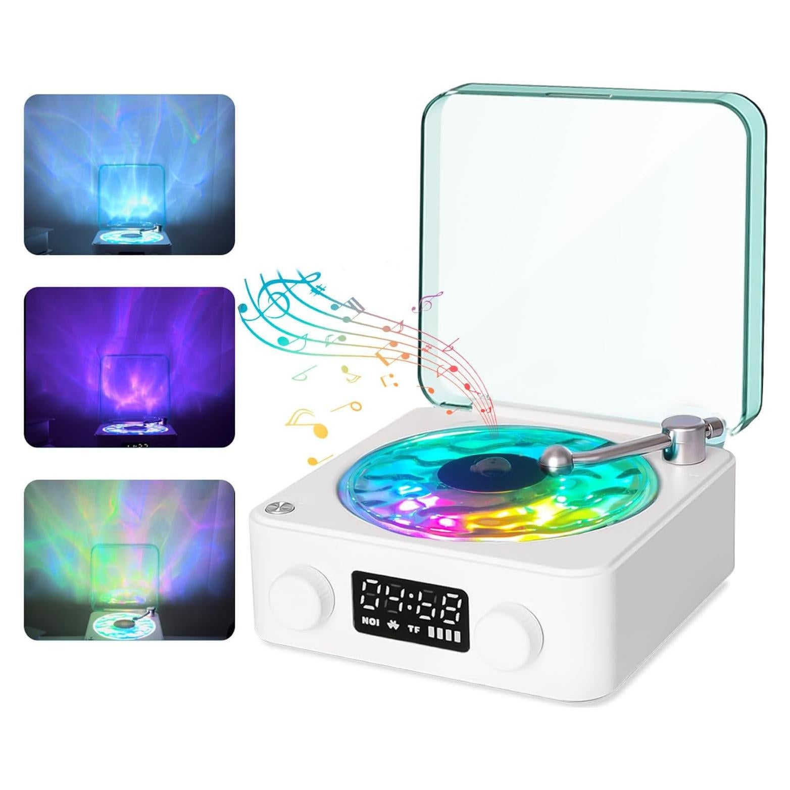 Altavoz Bluetooth de Vinilo HAOYEGUOJI Aqua con Luz y Sonido 360°