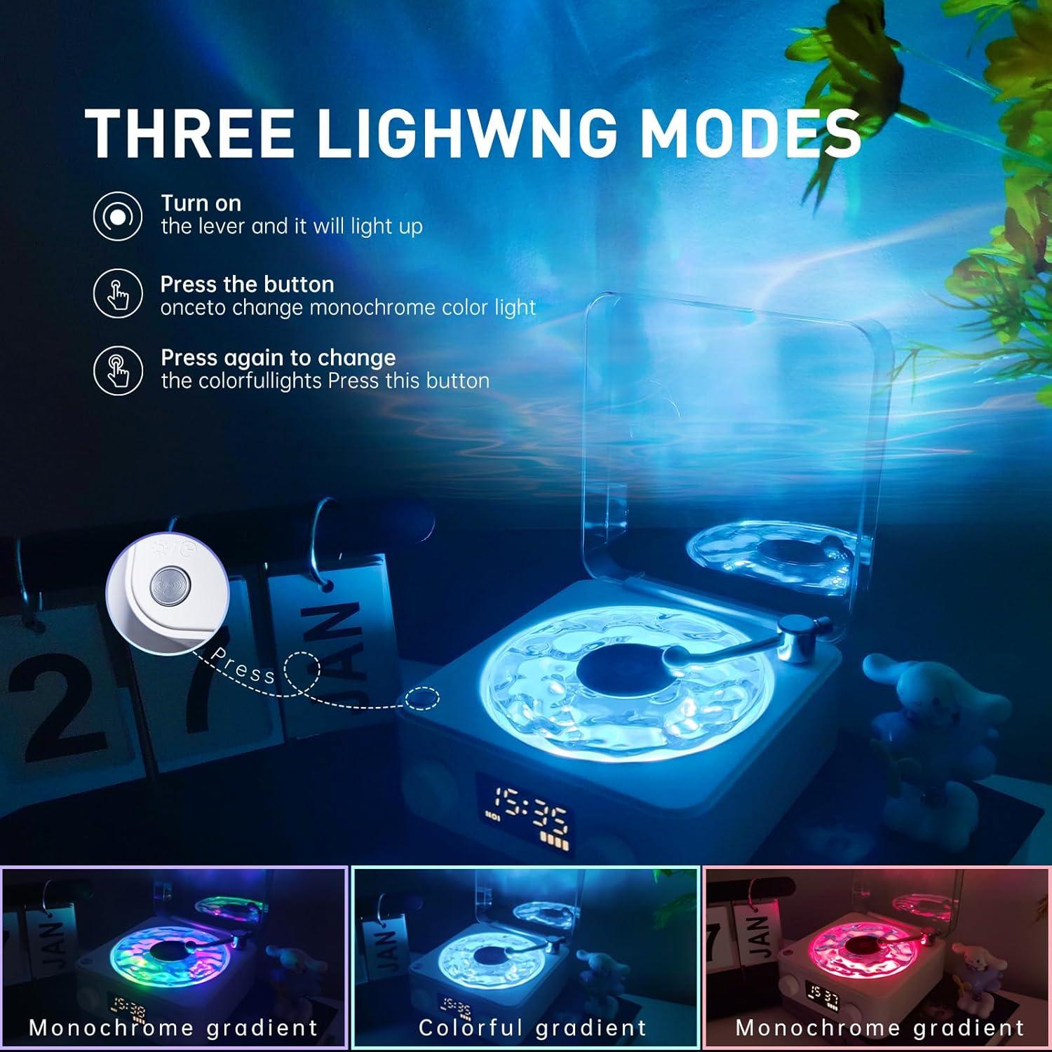 Altavoz Bluetooth de Vinilo HAOYEGUOJI Aqua con Luz y Sonido 360°