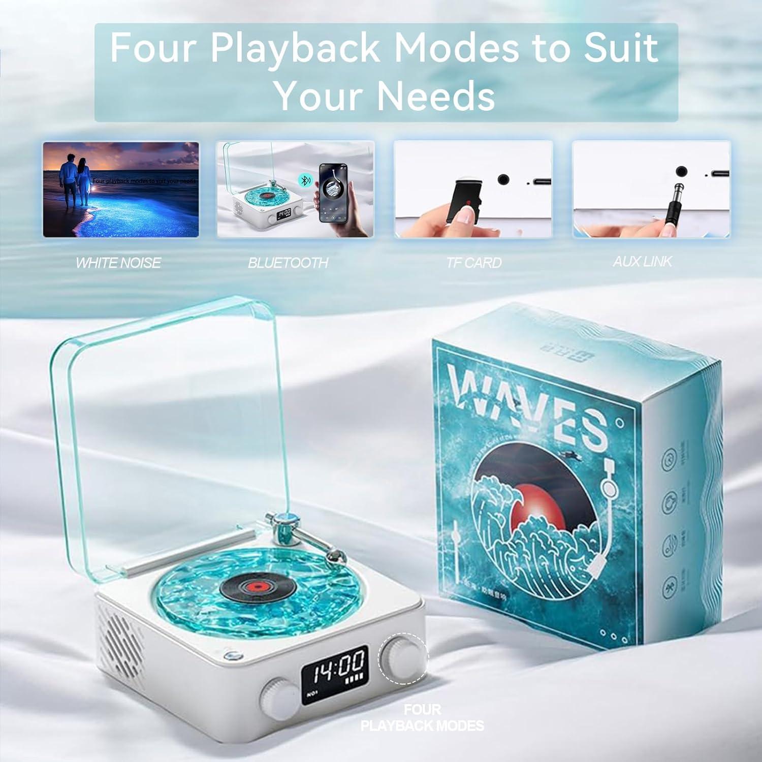 Altavoz Bluetooth de Vinilo HAOYEGUOJI Aqua con Luz y Sonido 360°