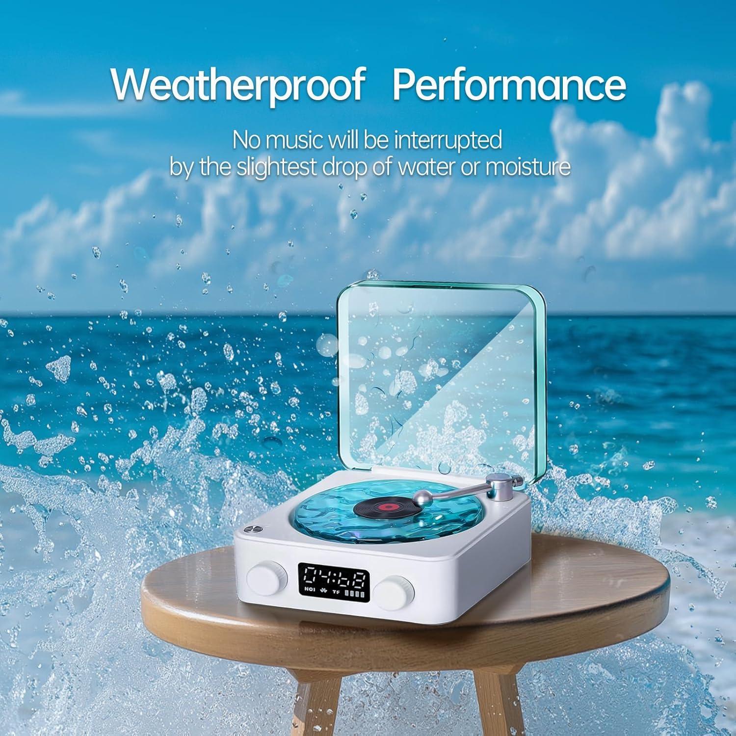 Altavoz Bluetooth de Vinilo HAOYEGUOJI Aqua con Luz y Sonido 360°