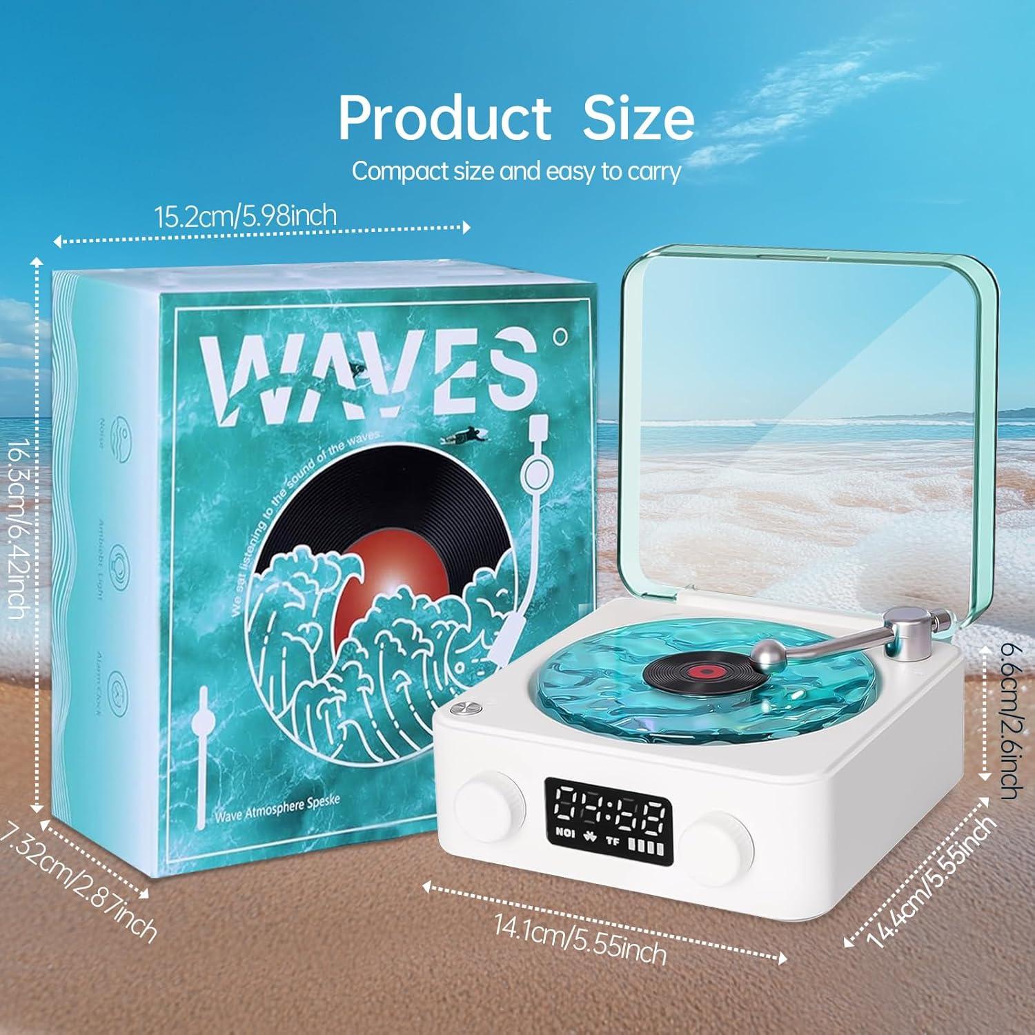 Altavoz Bluetooth de Vinilo HAOYEGUOJI Aqua con Luz y Sonido 360°