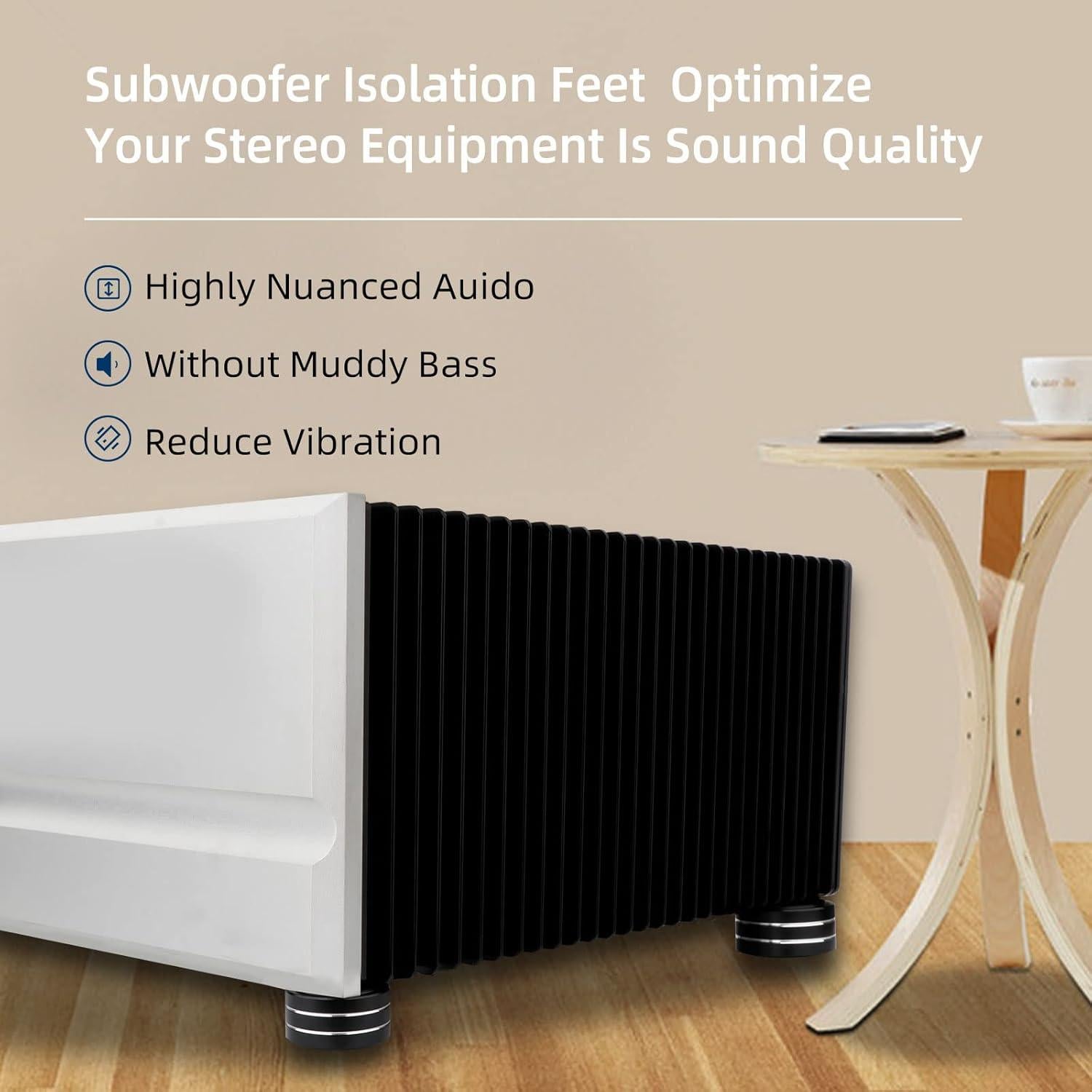 Pies de Aislamiento para Altavoces Monosaudio 40x20mm Negro