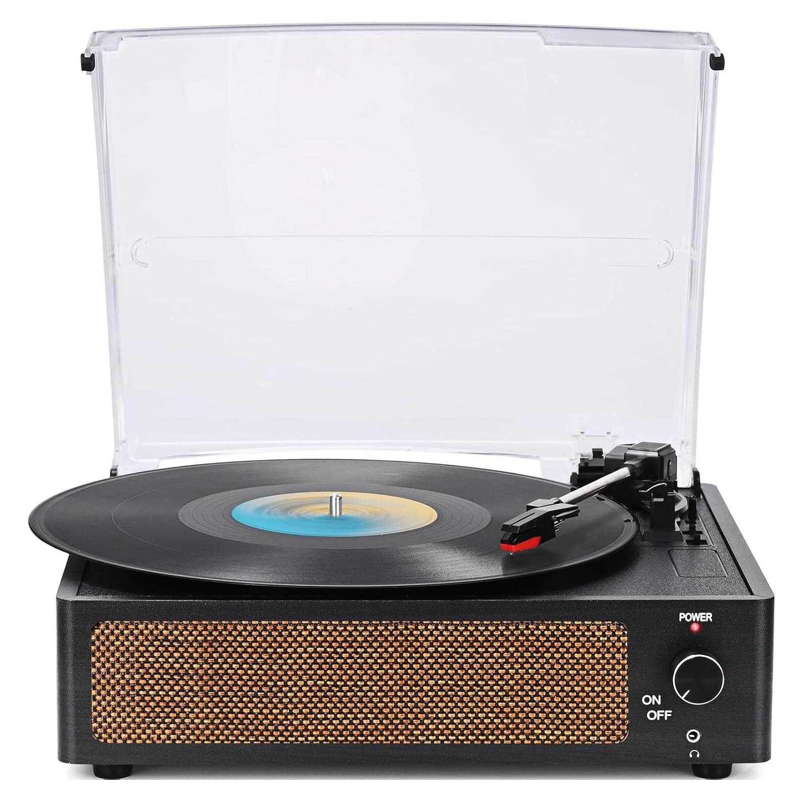 Tocadiscos de Vinilo WOCKODER R608 Retro Bluetooth 3 Velocidades