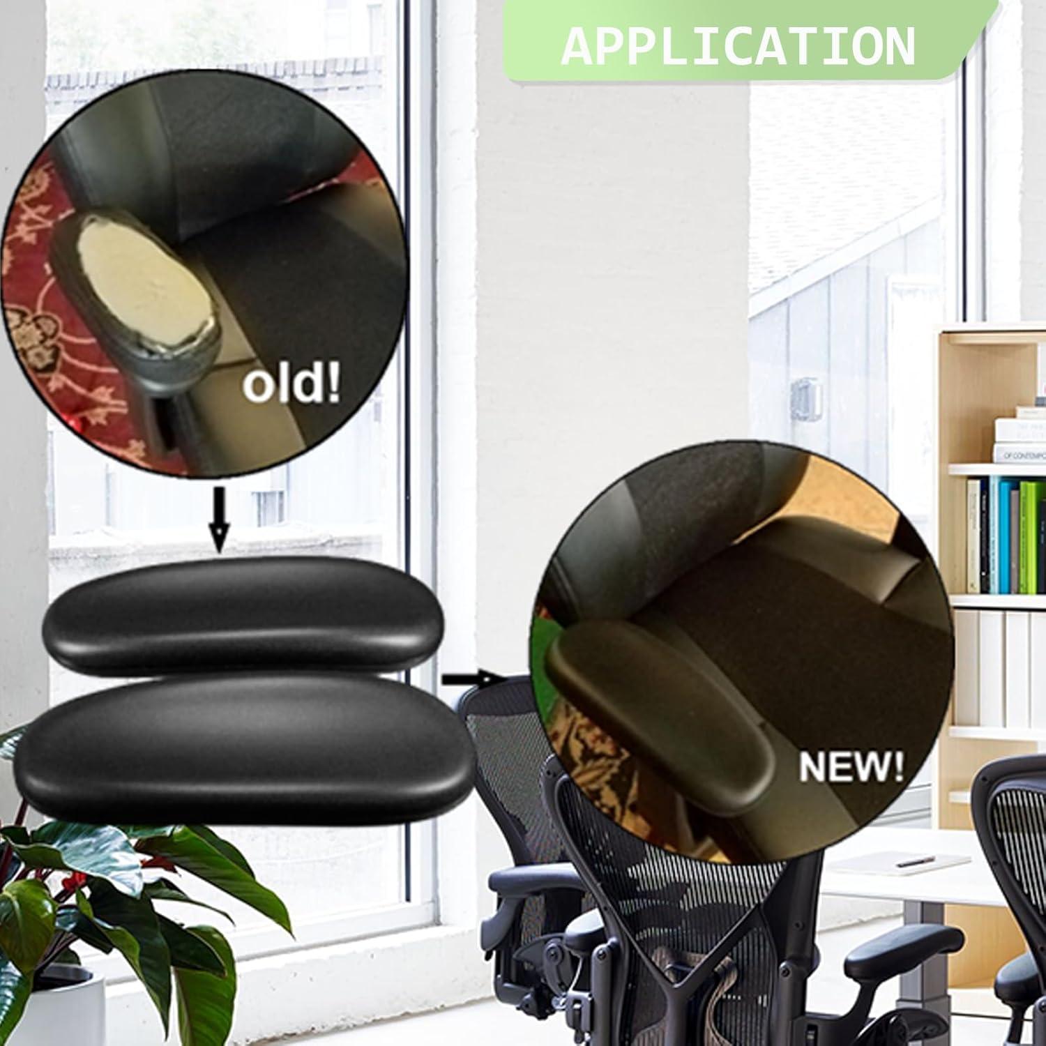 Reposabrazos de Silla de Oficina Ketofa - 2 Piezas Negro 10.16 cm