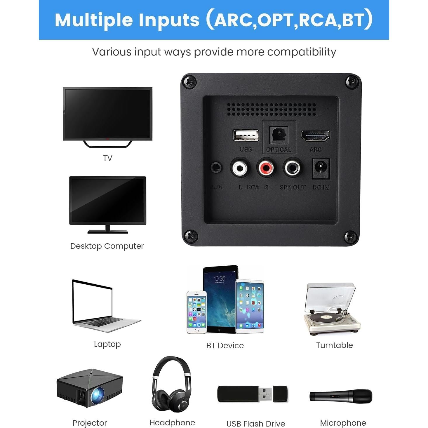 Altavoces de Estantería Alimentados Orroplus 70W Bluetooth 2.0