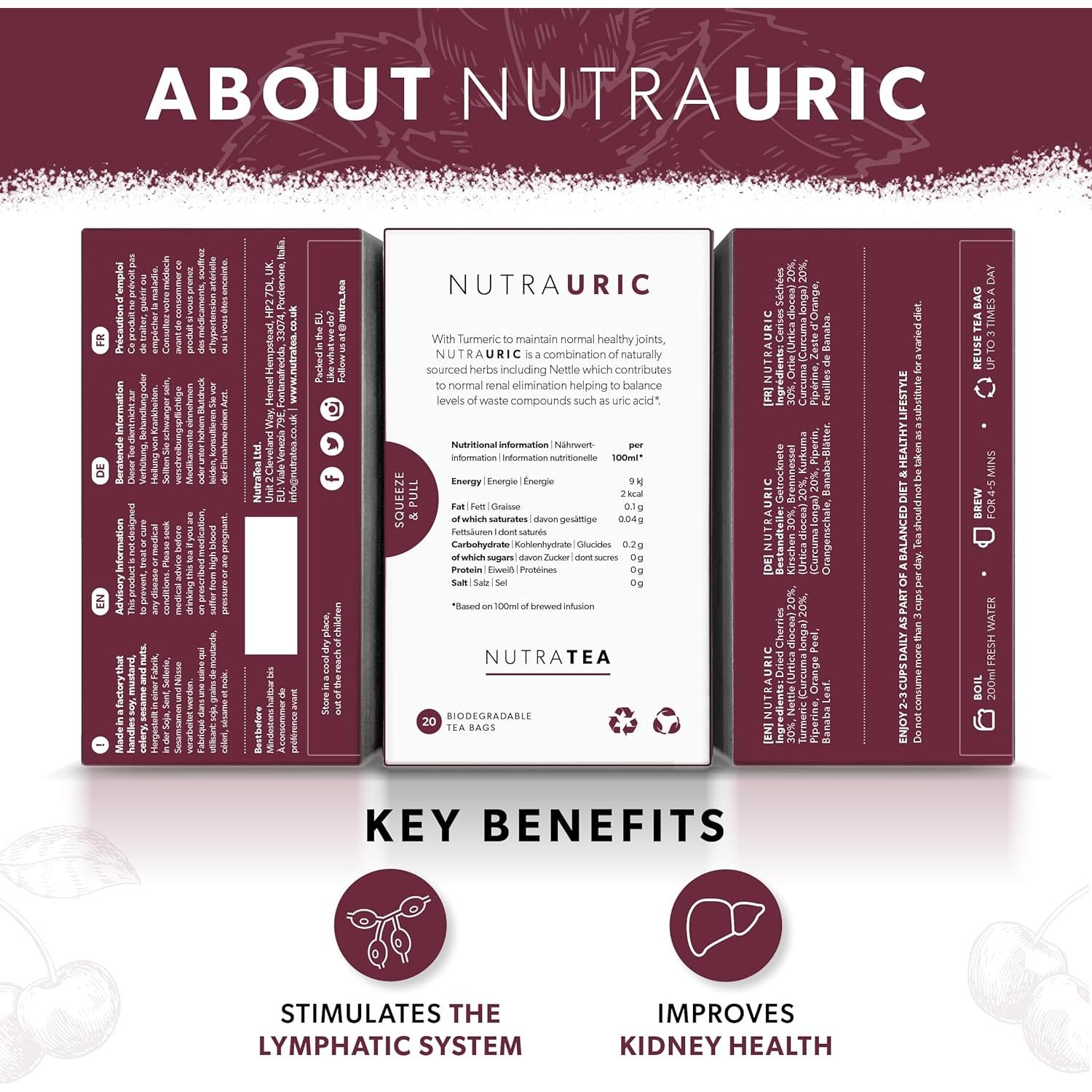 Té Herbal Nutra Tea 20 Bolsitas - Limpieza Ácido Úrico