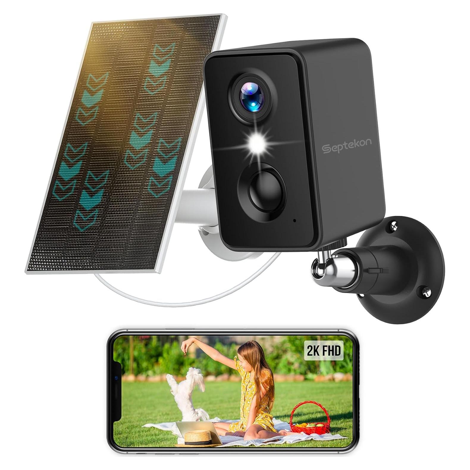 Cámara de Seguridad Inalámbrica Septekon B30 2K Solar IP66