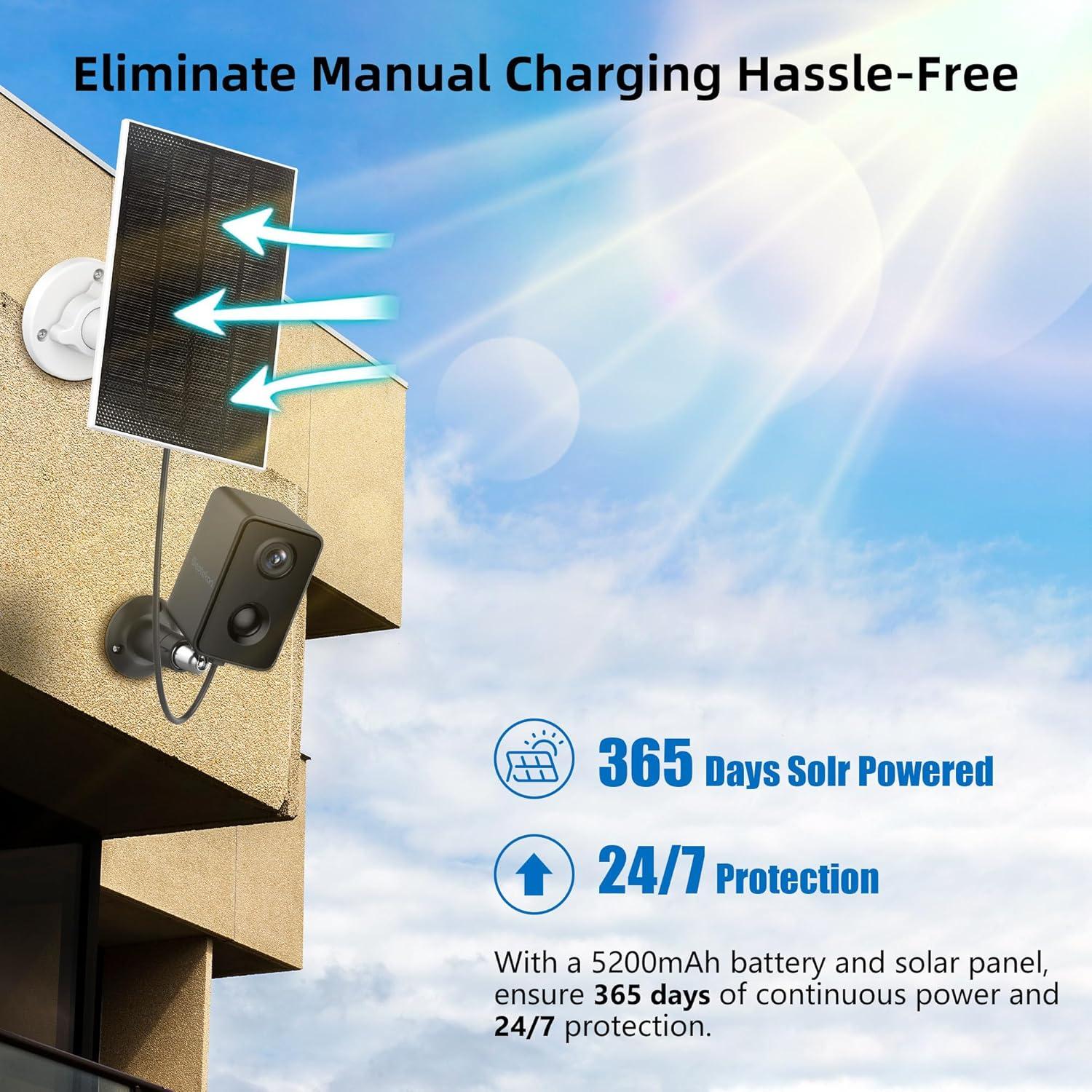 Cámara de Seguridad Inalámbrica Septekon B30 2K Solar IP66