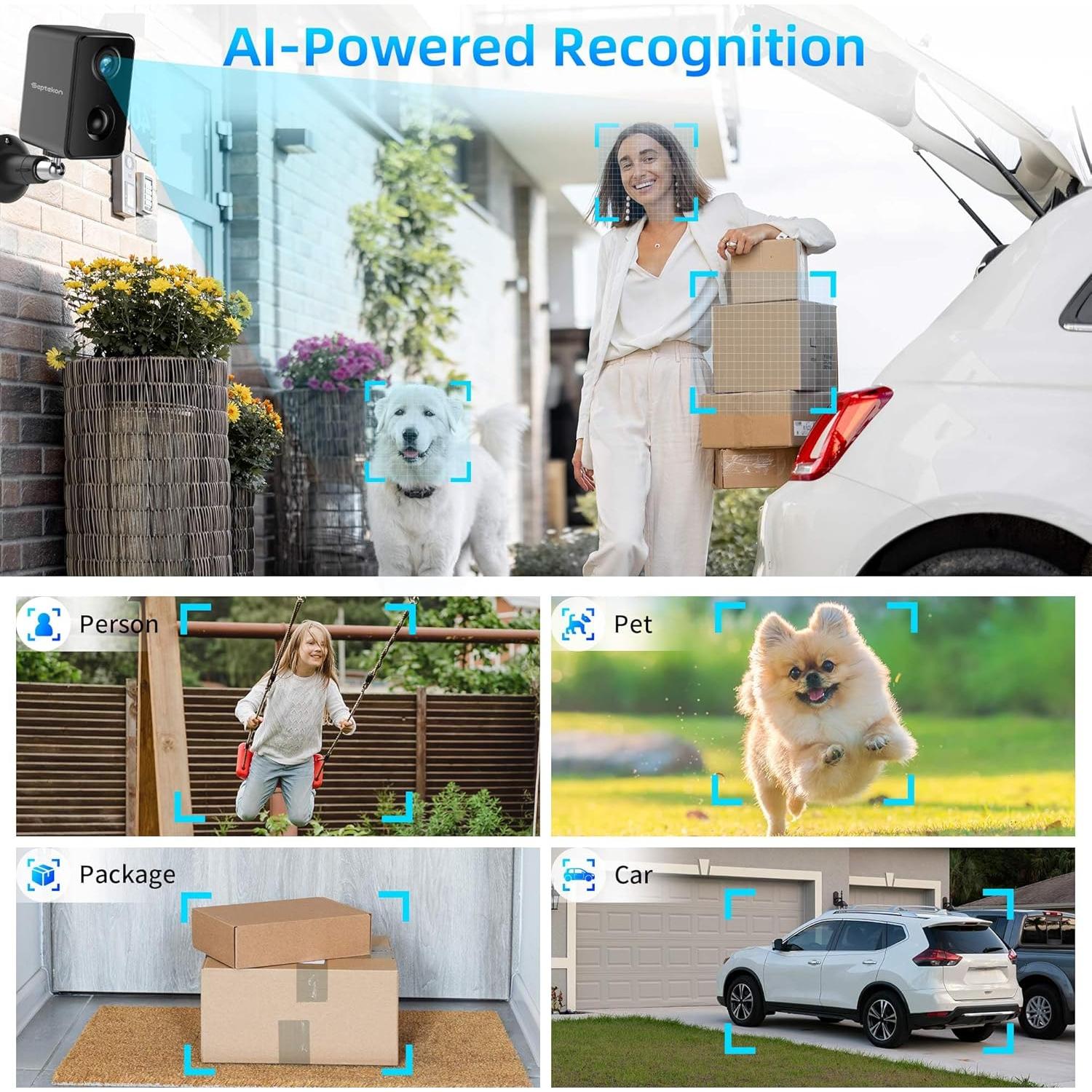 Cámara de Seguridad Inalámbrica Septekon B30 2K Solar IP66