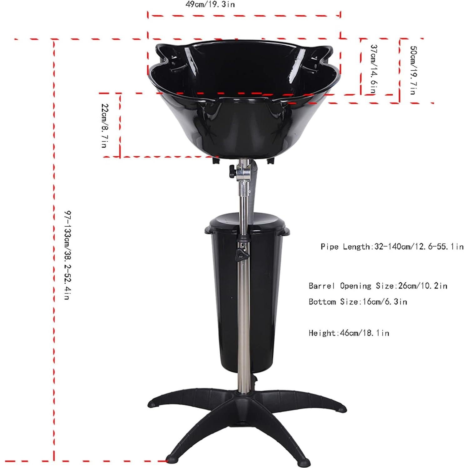 Lavabo Portátil Ajustable LOYALHEARTDY para Champú 10L