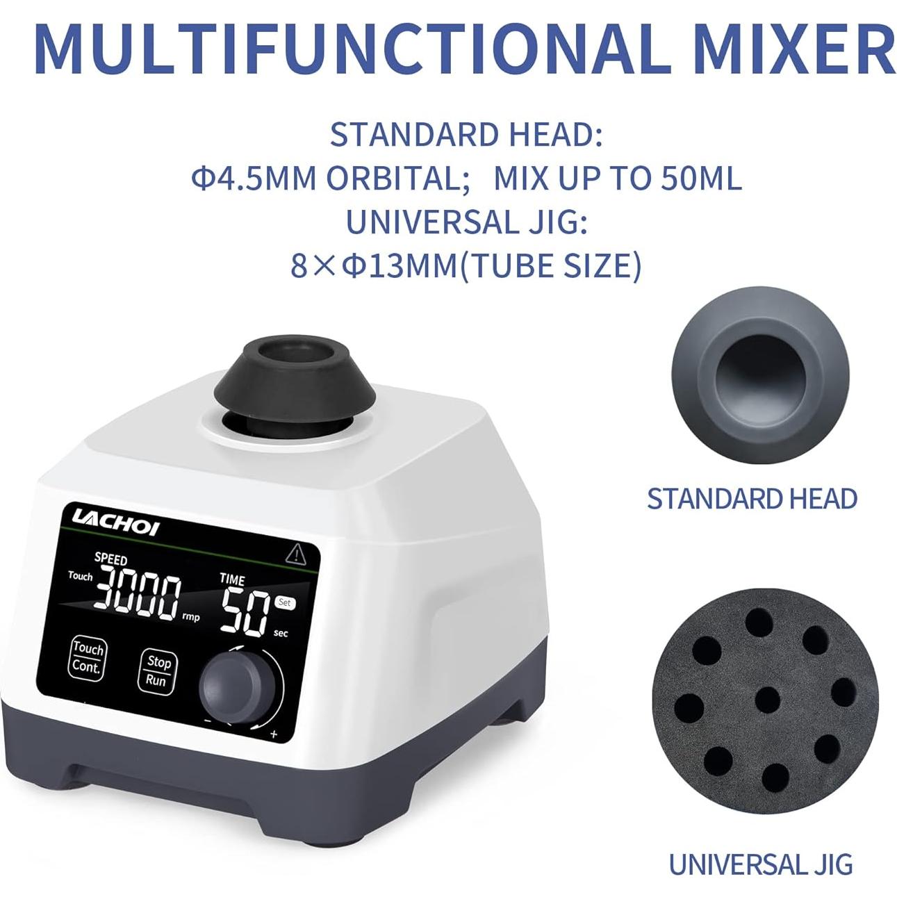 Mezclador Vortex LACHOI 100-3000rpm Pantalla LCD Táctil