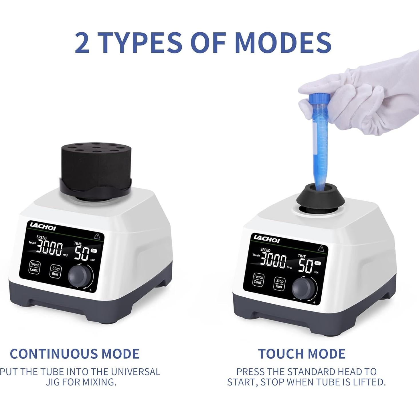 Mezclador Vortex LACHOI 100-3000rpm Pantalla LCD Táctil