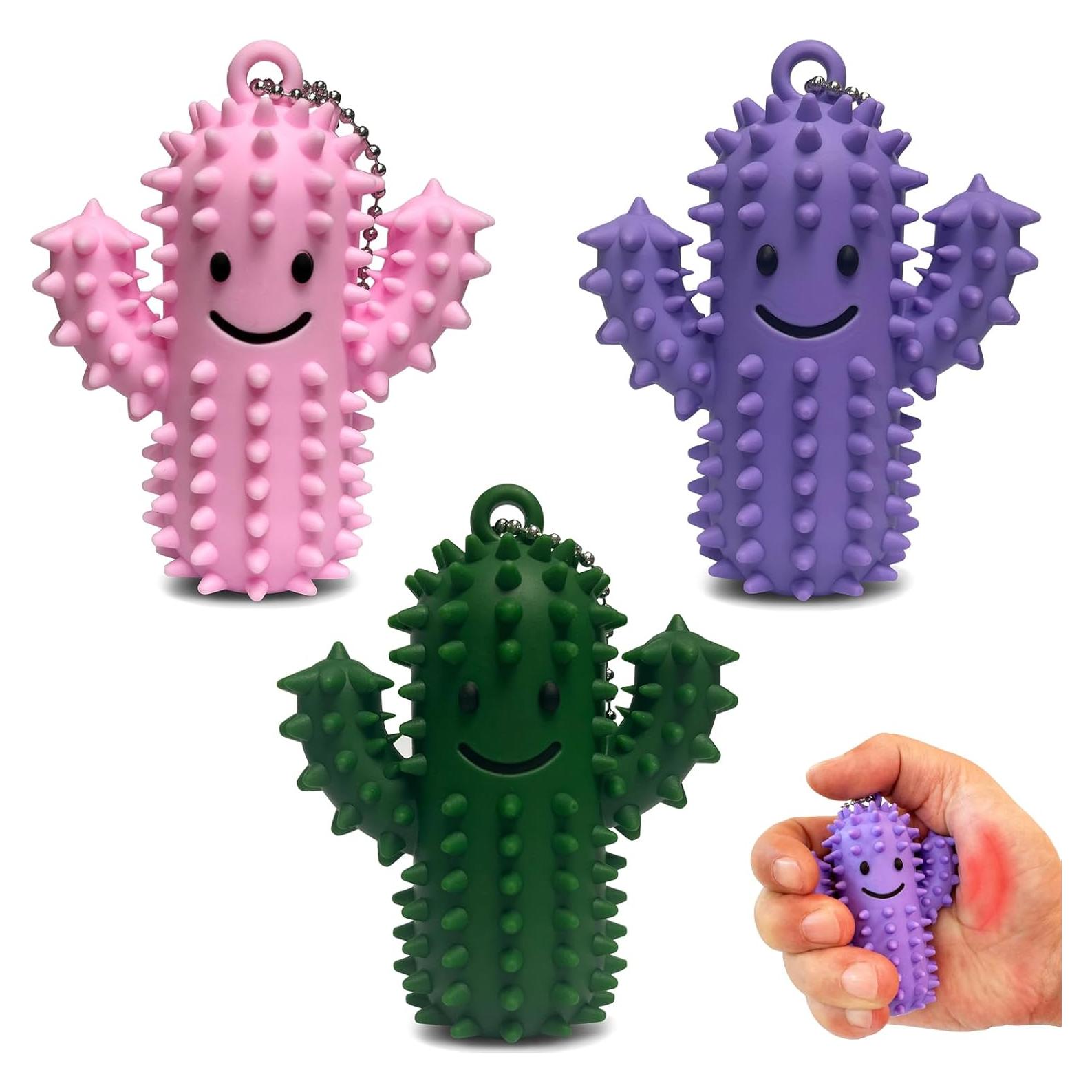 Juguetes Antiestrés Cactus Silicona 3 Piezas Alivio Ansiedad