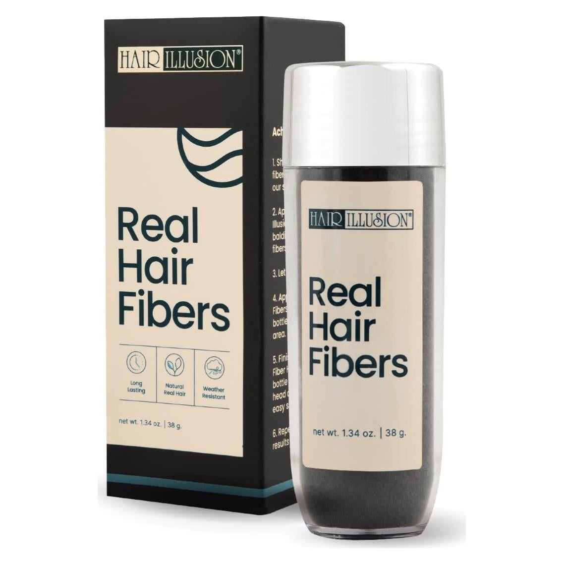 Fibras de Cabello Real Hair Illusion Negro 38g - Natural
