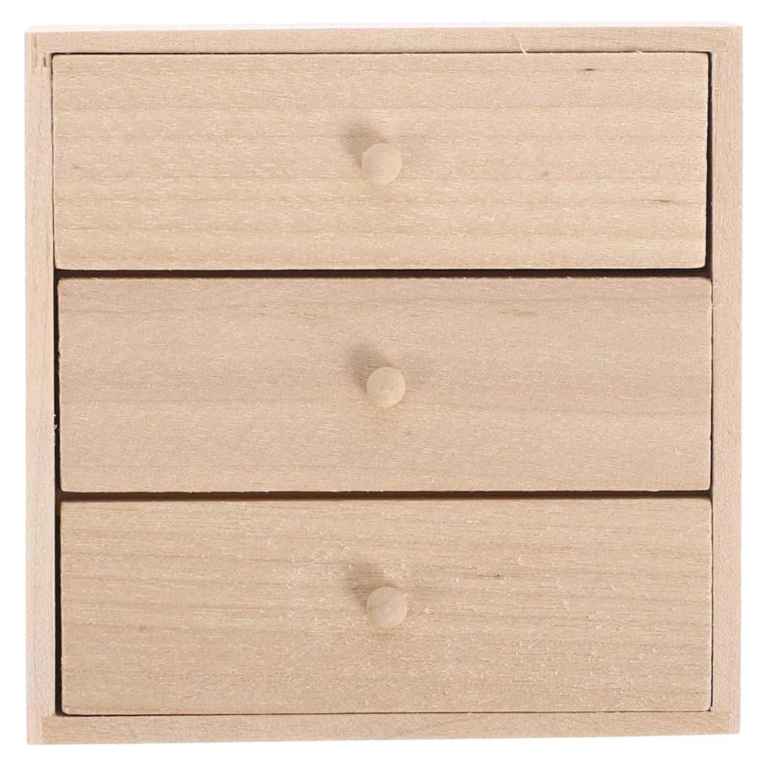 Armario Miniatura de Madera Toyvian 1/12 con 3 Cajones