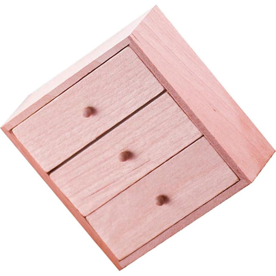 Armario Miniatura de Madera Toyvian 1/12 con 3 Cajones