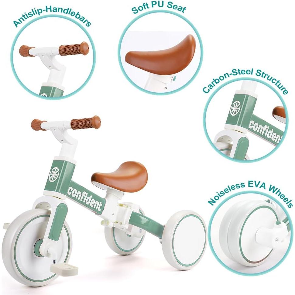 Triciclo para Niños XIAPIA 5 en 1 Verde, 1-8 Años