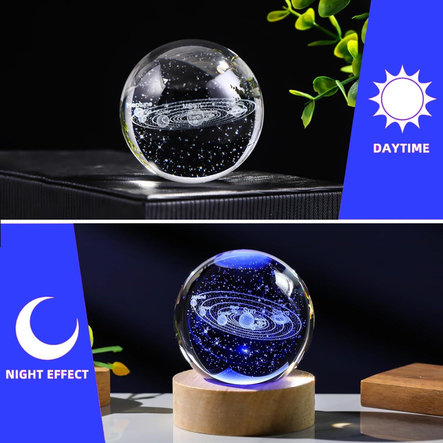 Bola de Cristal 3D Coyoohouse Gato 3 con Base de Madera