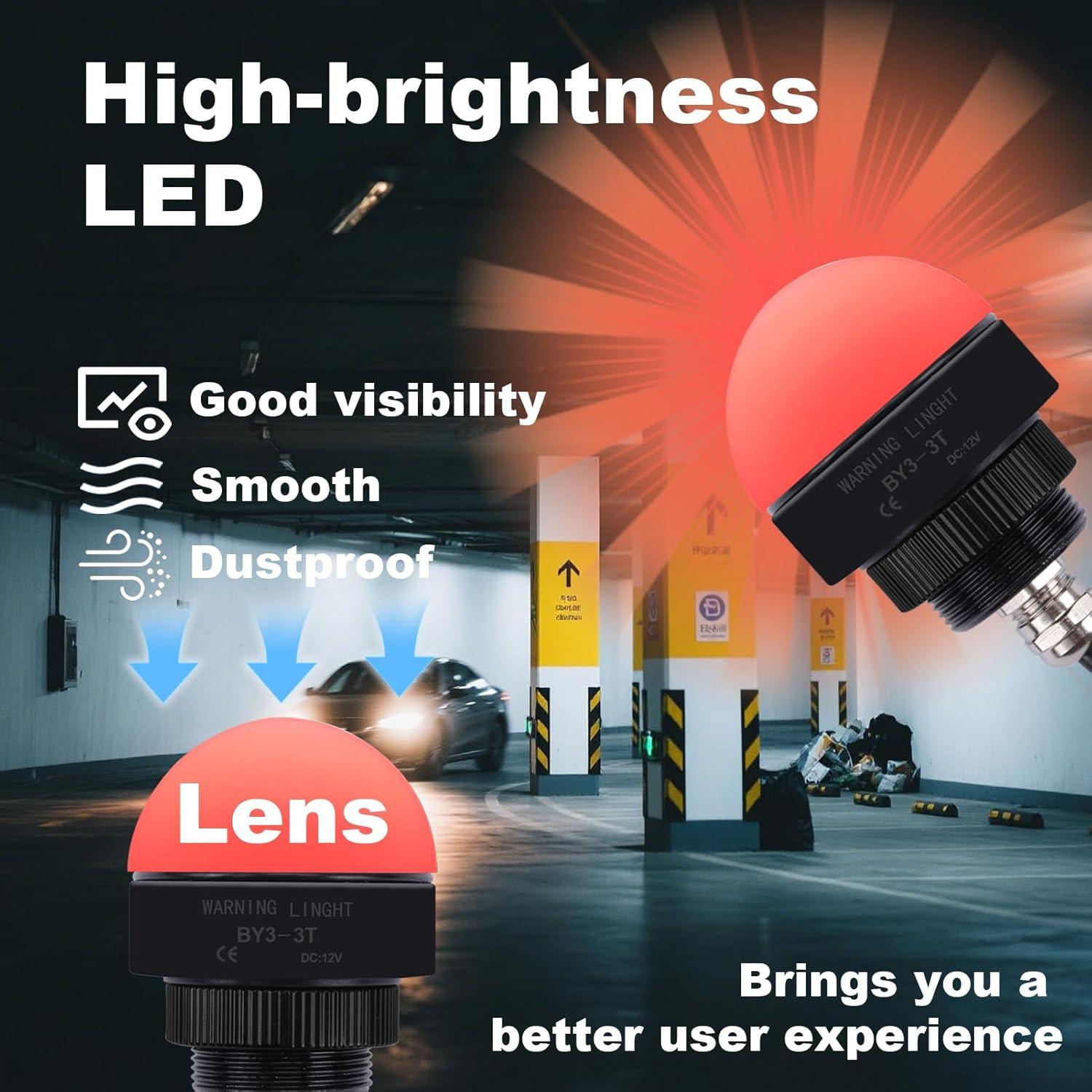 Luz de Advertencia Industrial LED 12V Enshute 3 Colores IP65