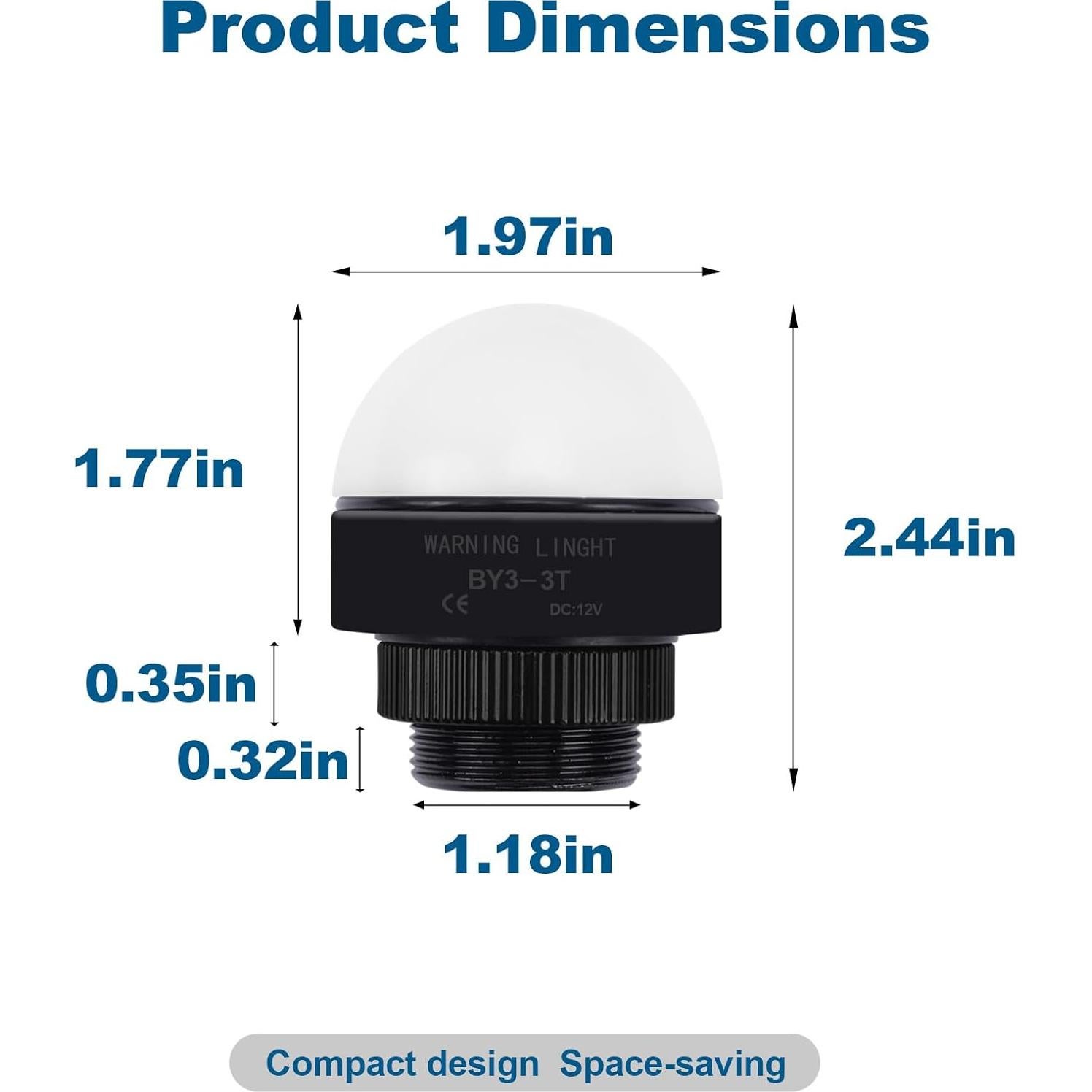 Luz de Advertencia Industrial LED 12V Enshute 3 Colores IP65