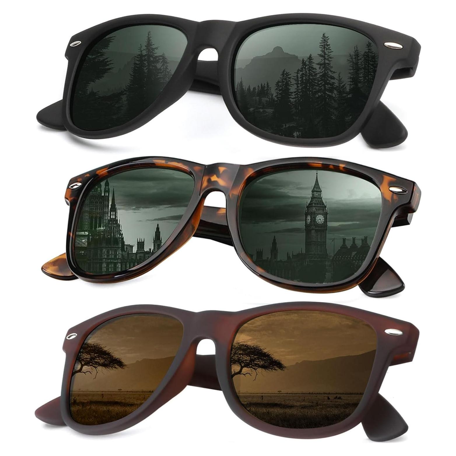 Gafas de Sol KALIYADI Polarizadas Unisex 100% UV - 3 Paquetes