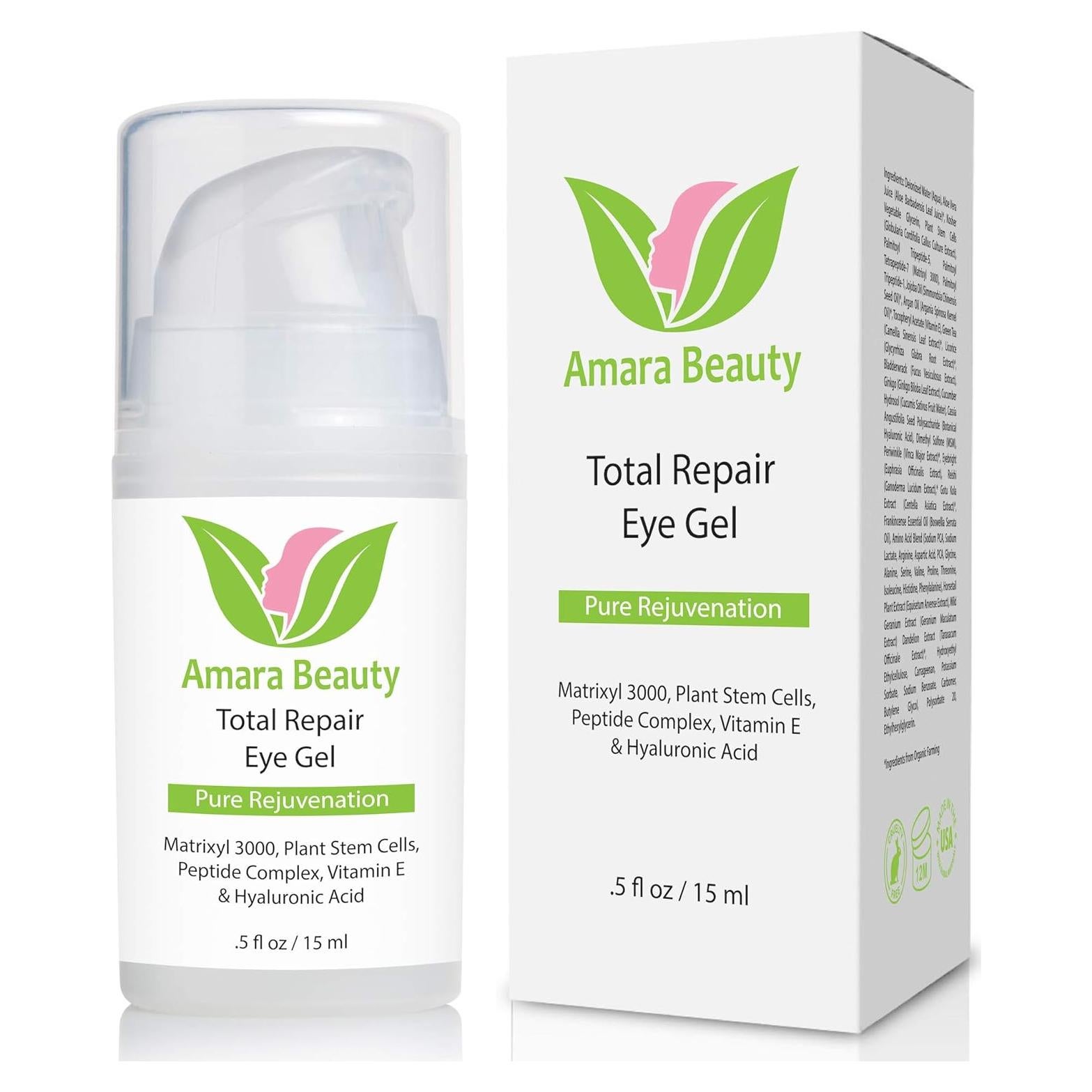 Gel para Ojos Amara Beauty 15 ml - Antienvejecimiento y Hidratante