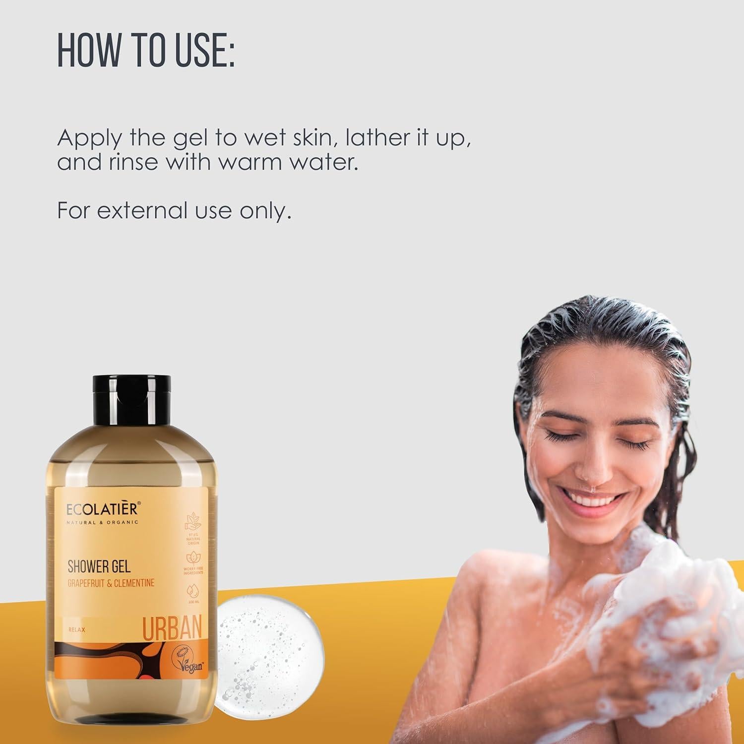 Jabón Corporal Natural Ecolatier 250ml Pomelo y Clementina