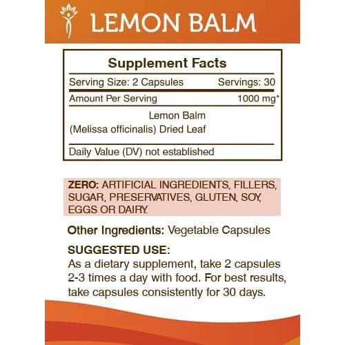 Cápsulas de Bálamo Limón 1000 mg - Secretos de la Tribu, 60 Unidades