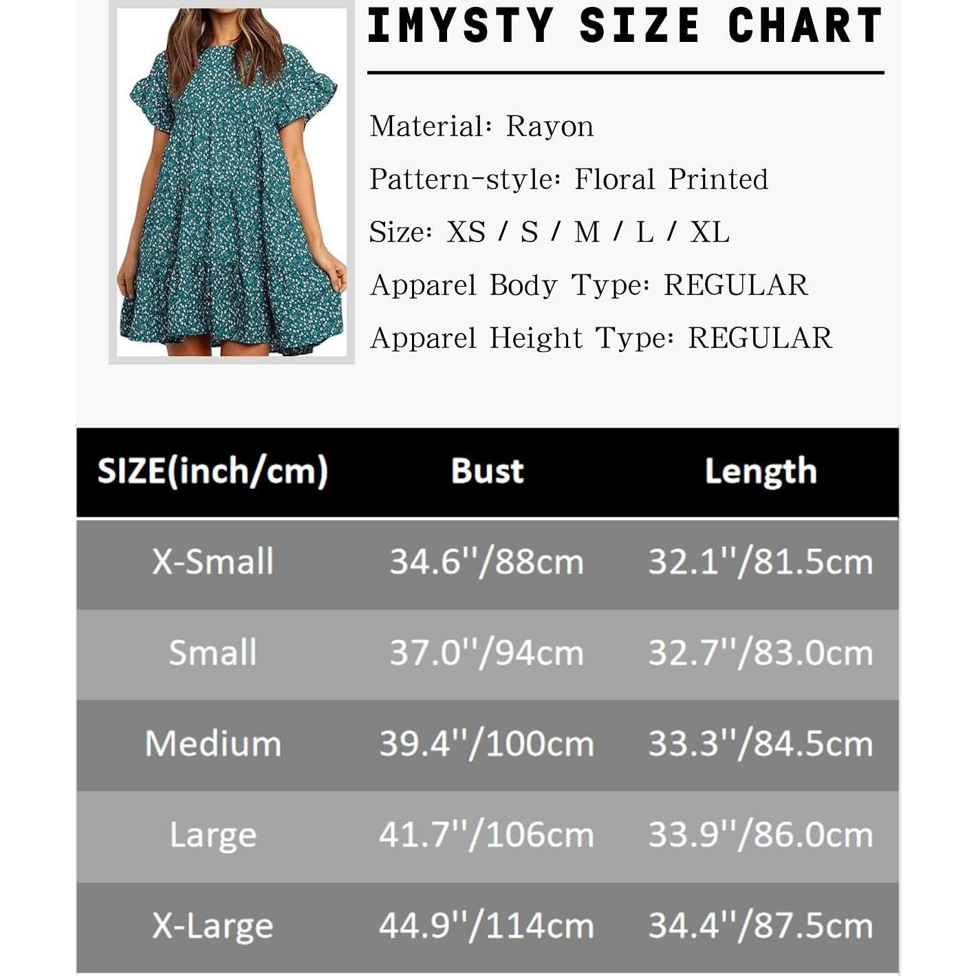 Vestido Mini Casual Boho Imysty Verde Floral para Mujeres