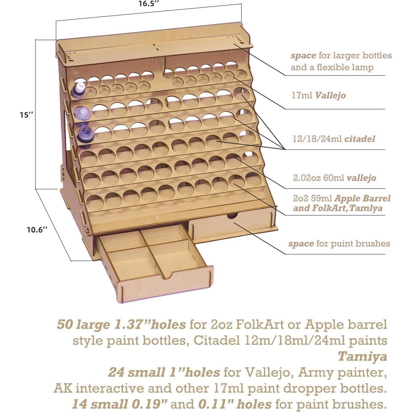 Organizador de Pintura SOKIPA Modular para 74 Botellas y Pinceles