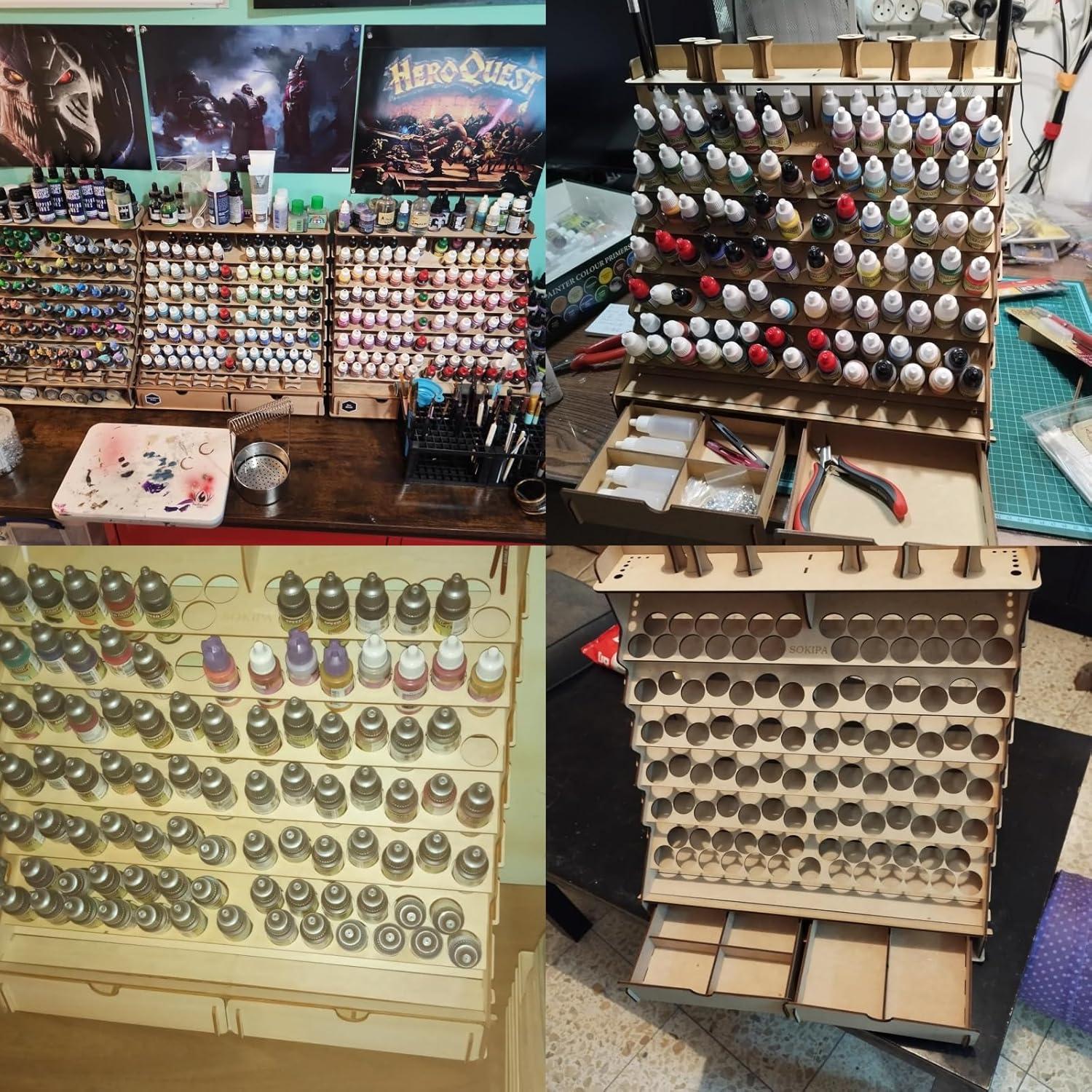 Organizador de Pintura SOKIPA Modular para 74 Botellas y Pinceles