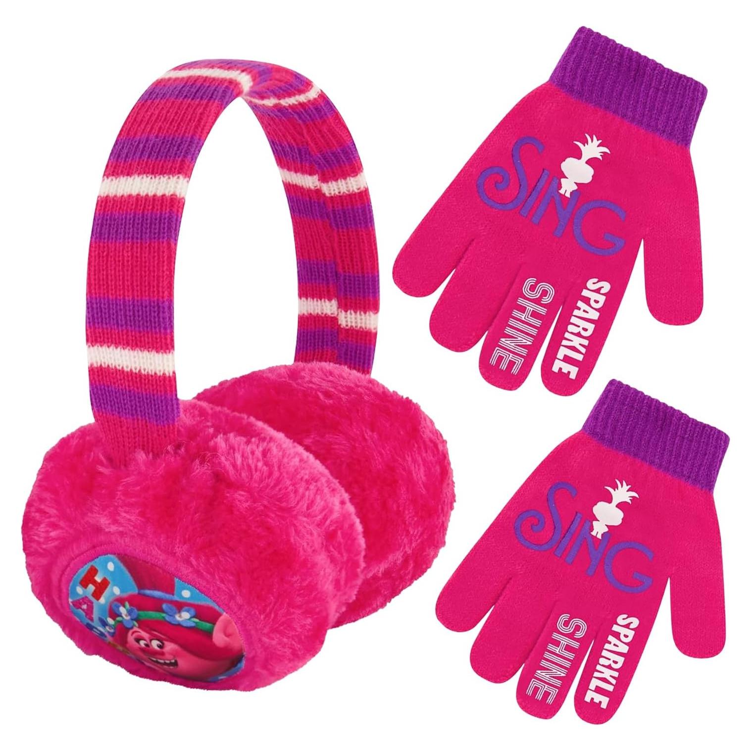 Conjunto de Gorro y Guantes Dreamworks Trolls Poppy Niñas 4-7
