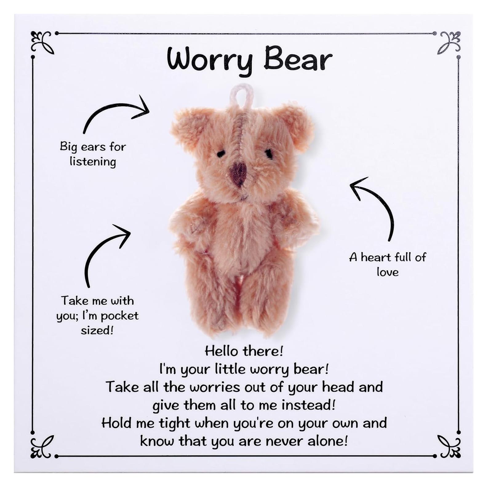 Oso de Preocupación Aesnefe de Felpa Caqui para Alivio de Ansiedad