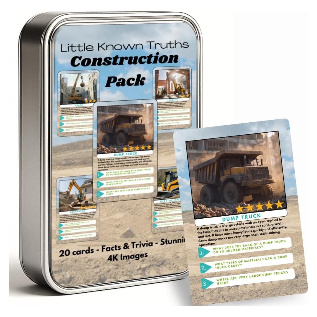 Tarjetas de Trivia de Vehículos de Construcción Little Known Truths