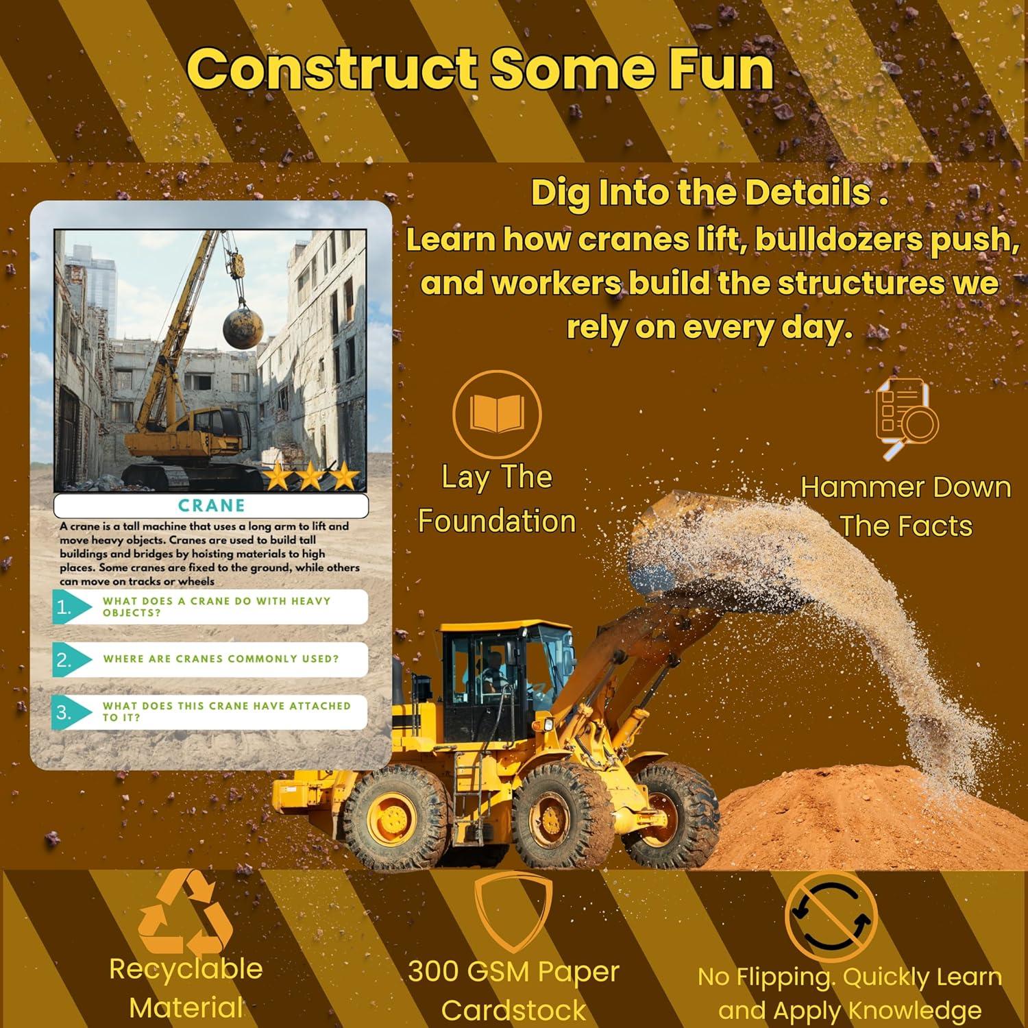 Tarjetas de Trivia de Vehículos de Construcción Little Known Truths