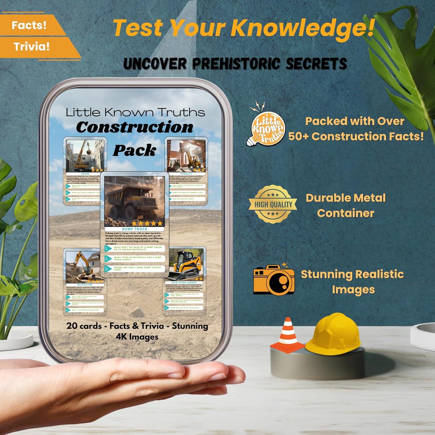 Tarjetas de Trivia de Vehículos de Construcción Little Known Truths