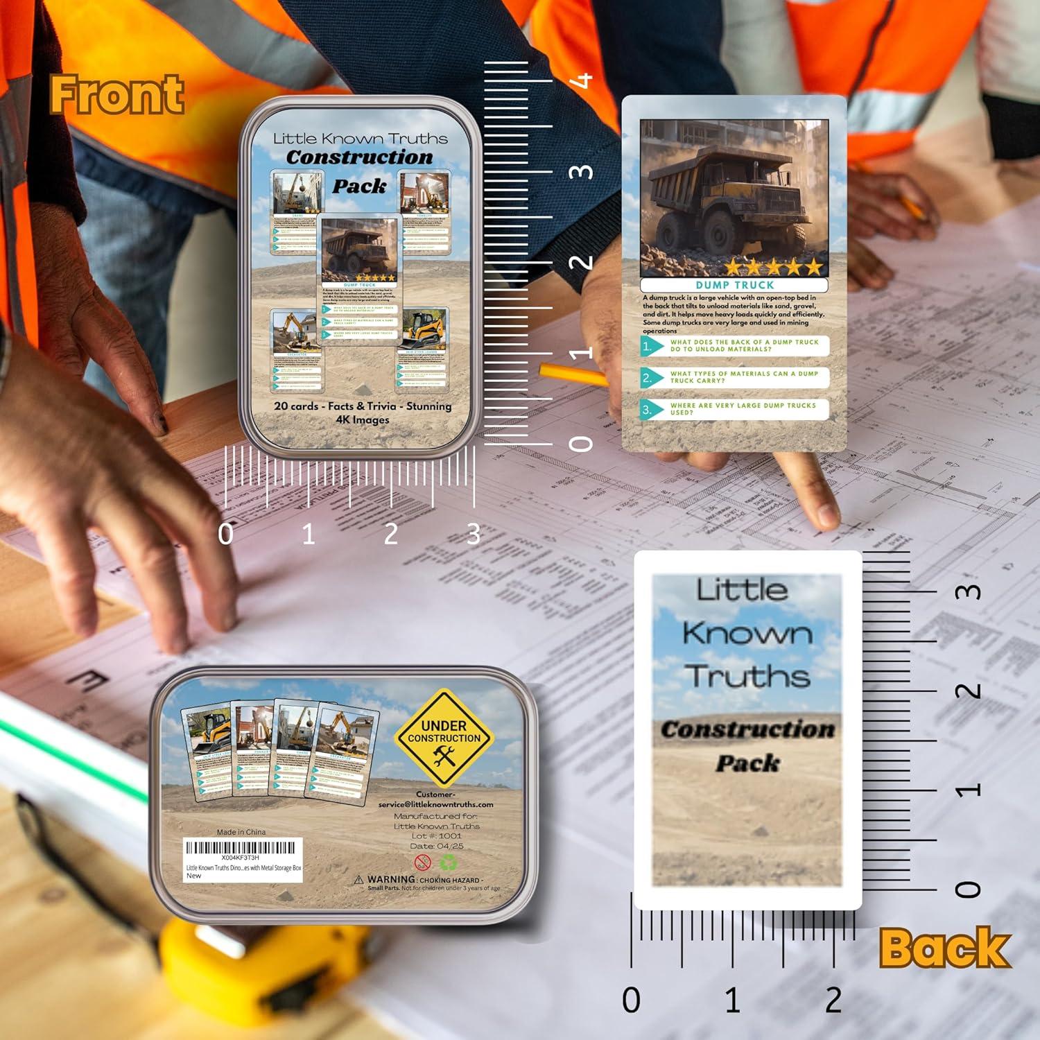 Tarjetas de Trivia de Vehículos de Construcción Little Known Truths