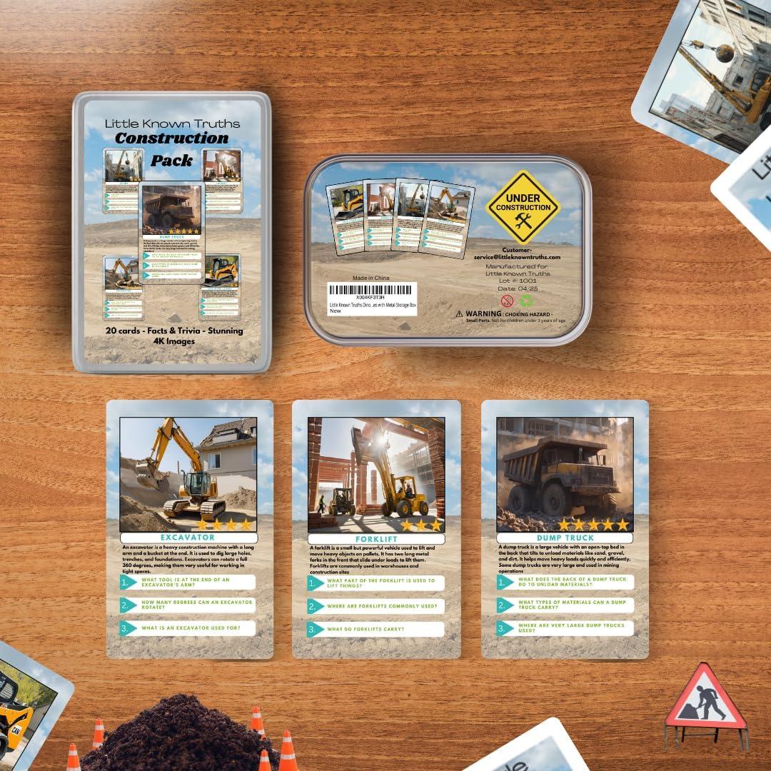 Tarjetas de Trivia de Vehículos de Construcción Little Known Truths