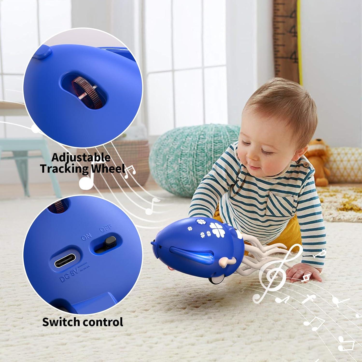 Juguete Pulpo Eléctrico Bailarín LED Música Azul 20 cm